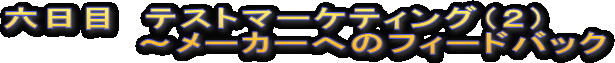 六日目　テストマーケティング（２）～メーカーへのフィードバック